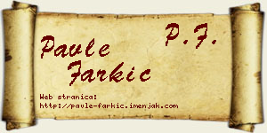 Pavle Farkić vizit kartica